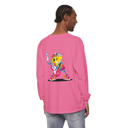 Rock Star  Long Sleeve Tee, Garment-Dyed Shirt for Music Lovers, Streetwear, Concert Casual, Unique Gift Idea