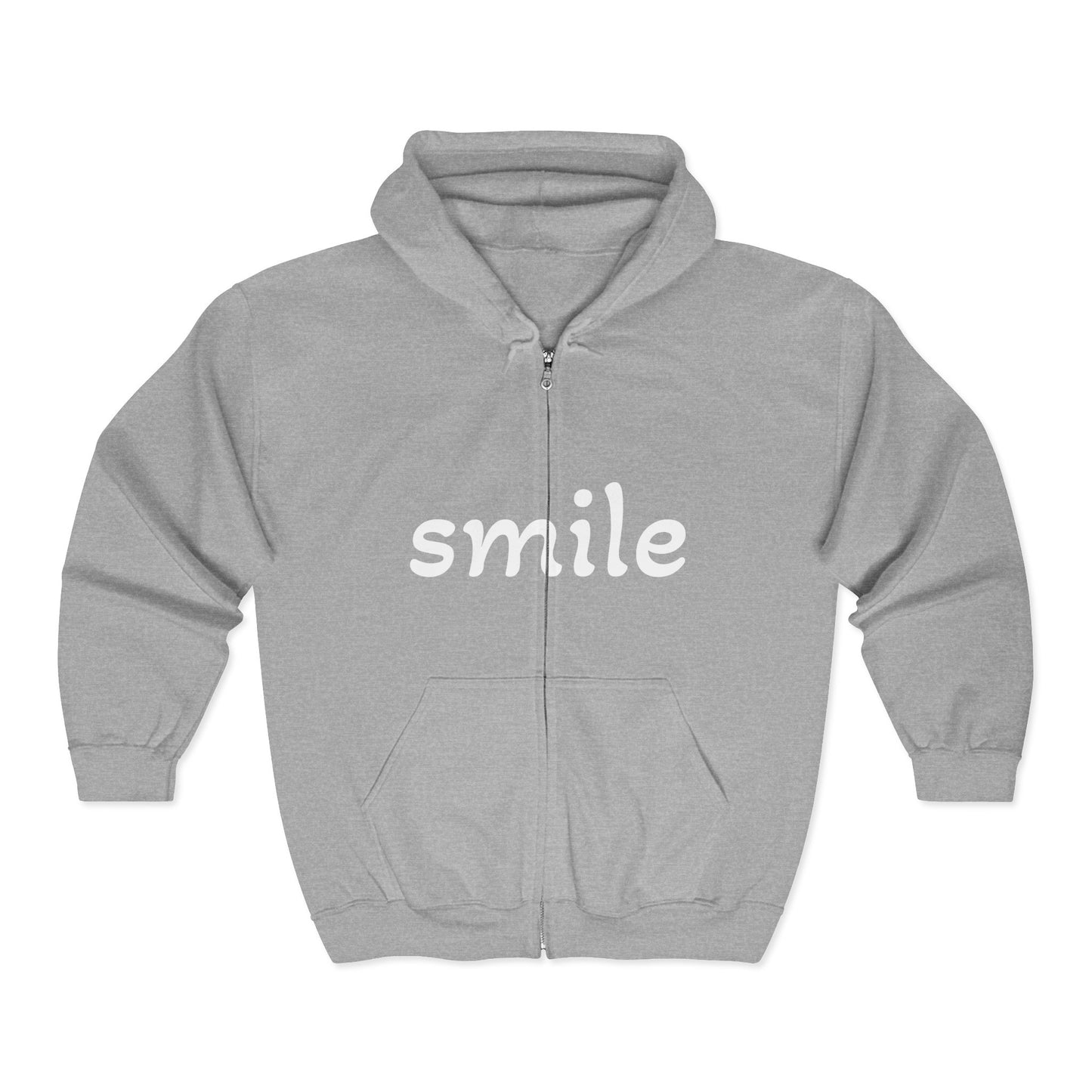 Smile  Zip Hoodie - Cozy Comfort for Everyday Style, Gift for Friends, Encouraging Apparel, Birthday or Casual Wear
