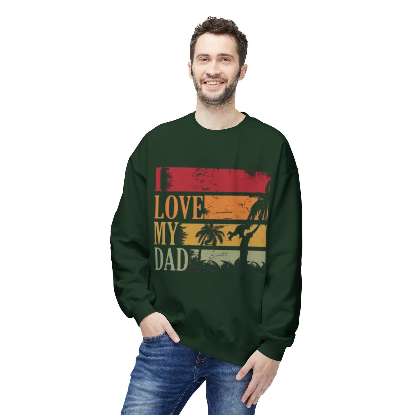 I Love My Dad Vintage Crewneck Sweatshirt, Father's Day Gift, Cozy  Fleece, Casual Wear, Family Reunion Apparel
