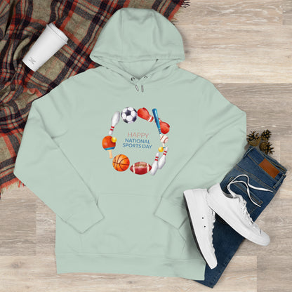 Happy Sports Day King Hooded Sweatshirt, Sports Lover Gift, Activewear, Casual Clothing, Athletic Hoodie, Sports Day Celebration