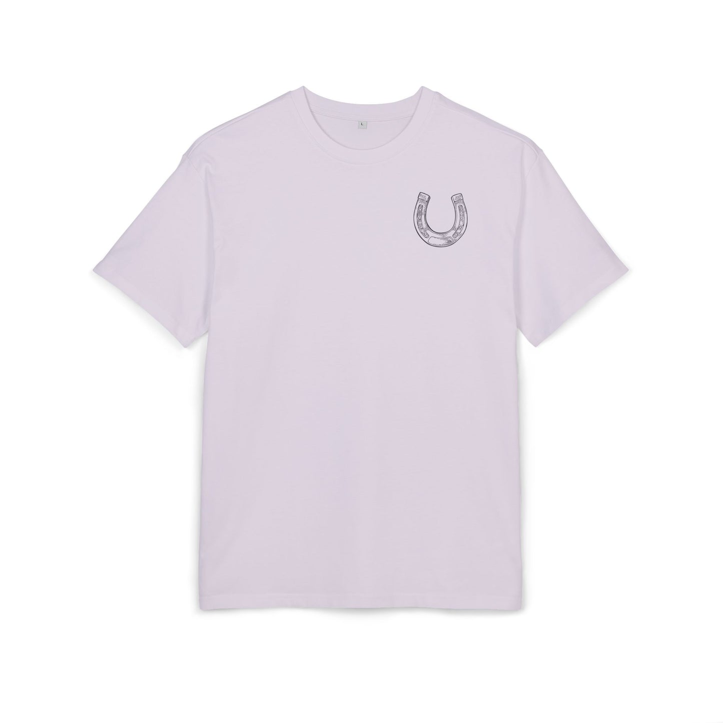 Casual Oversize Tee with Horseshoe Design, Comfortable Cotton Tee,  T-Shirt, Everyday Wear,  Relaxed Fit Tee