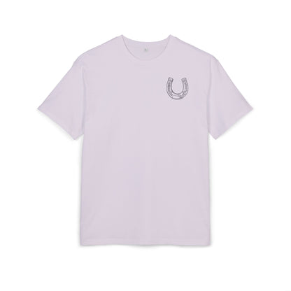 Casual Oversize Tee with Horseshoe Design, Comfortable Cotton Tee,  T-Shirt, Everyday Wear,  Relaxed Fit Tee