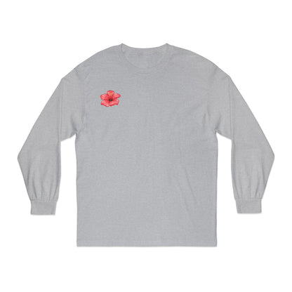 Hibiscus Floral Long Sleeve T-Shirt,  Tee, Casual Wear, Beach Vacation, Gift for Her, Spring Fashion