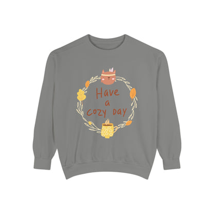 Cozy Day Sweatshirt | Garment-Dyed | Cute Fall Fashion, Everyday Wear, Gift for Her, Relaxed Style, Autumn Apparel