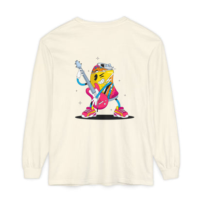 Rock Star  Long Sleeve Tee, Garment-Dyed Shirt for Music Lovers, Streetwear, Concert Casual, Unique Gift Idea