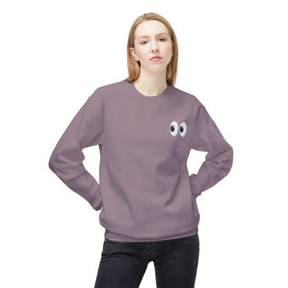 Cute Eyes Crewneck Sweatshirt, Cozy  Fleece, Perfect for Gifts, Casual Wear, Everyday Comfort