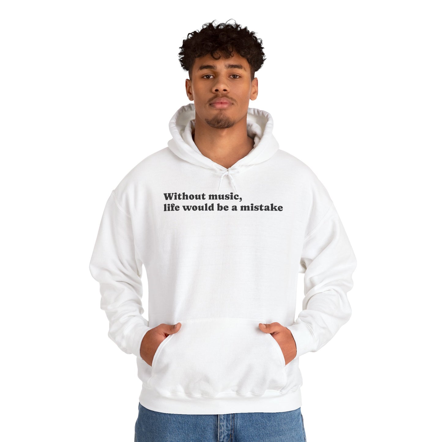 Music Lovers  Hooded Sweatshirt – 'Without Music, Life Would Be a Mistake'