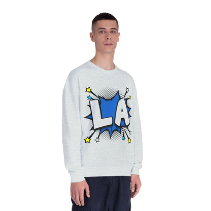 Cool LA Comic Style Crewneck Sweatshirt,  Graphic Sweater, Gift for Him, Her, Casual Wear