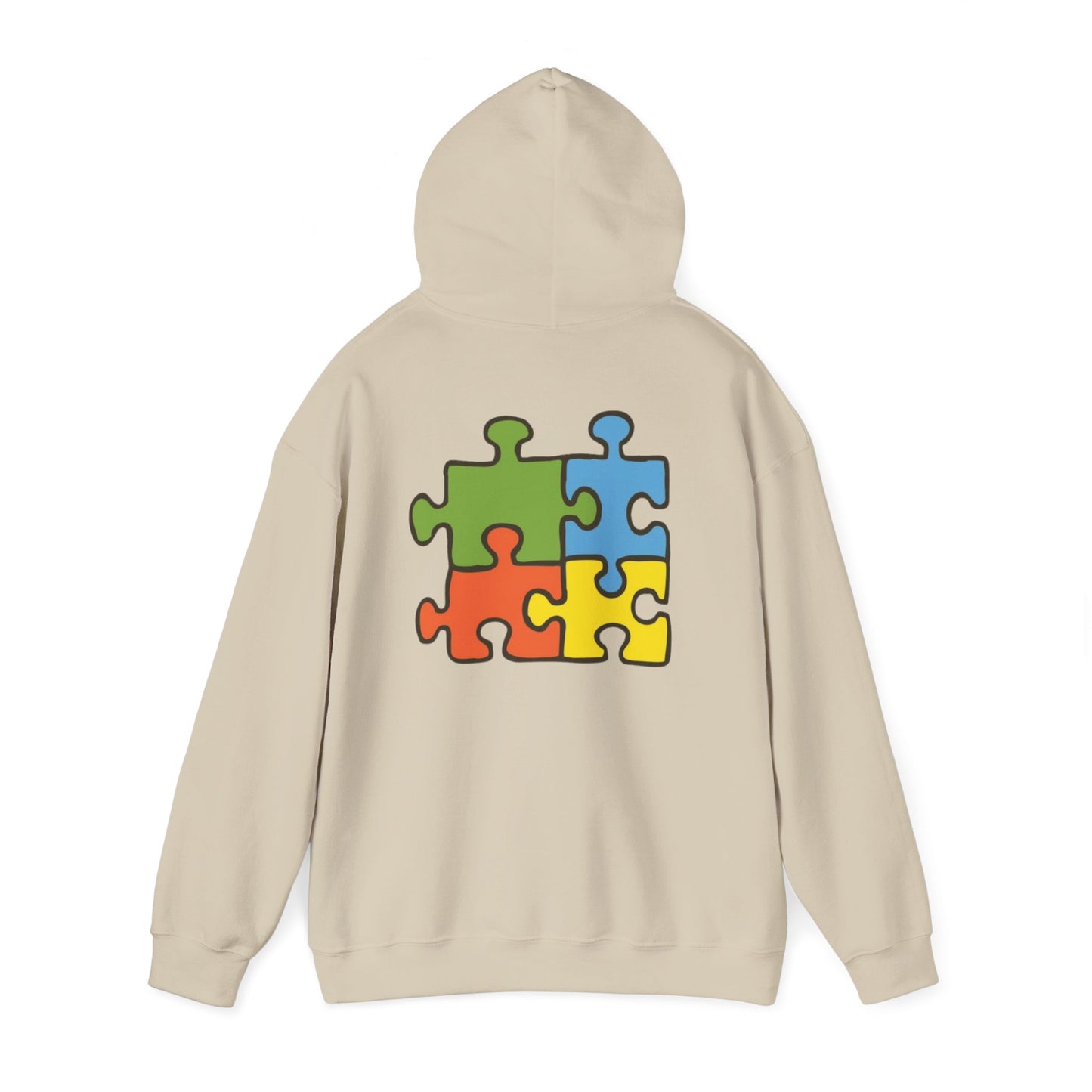 Colorful Puzzle Piece Hoodie for Creative Minds, Perfect for Gifts, Cozy Sweatshirt for Everyday Wear,