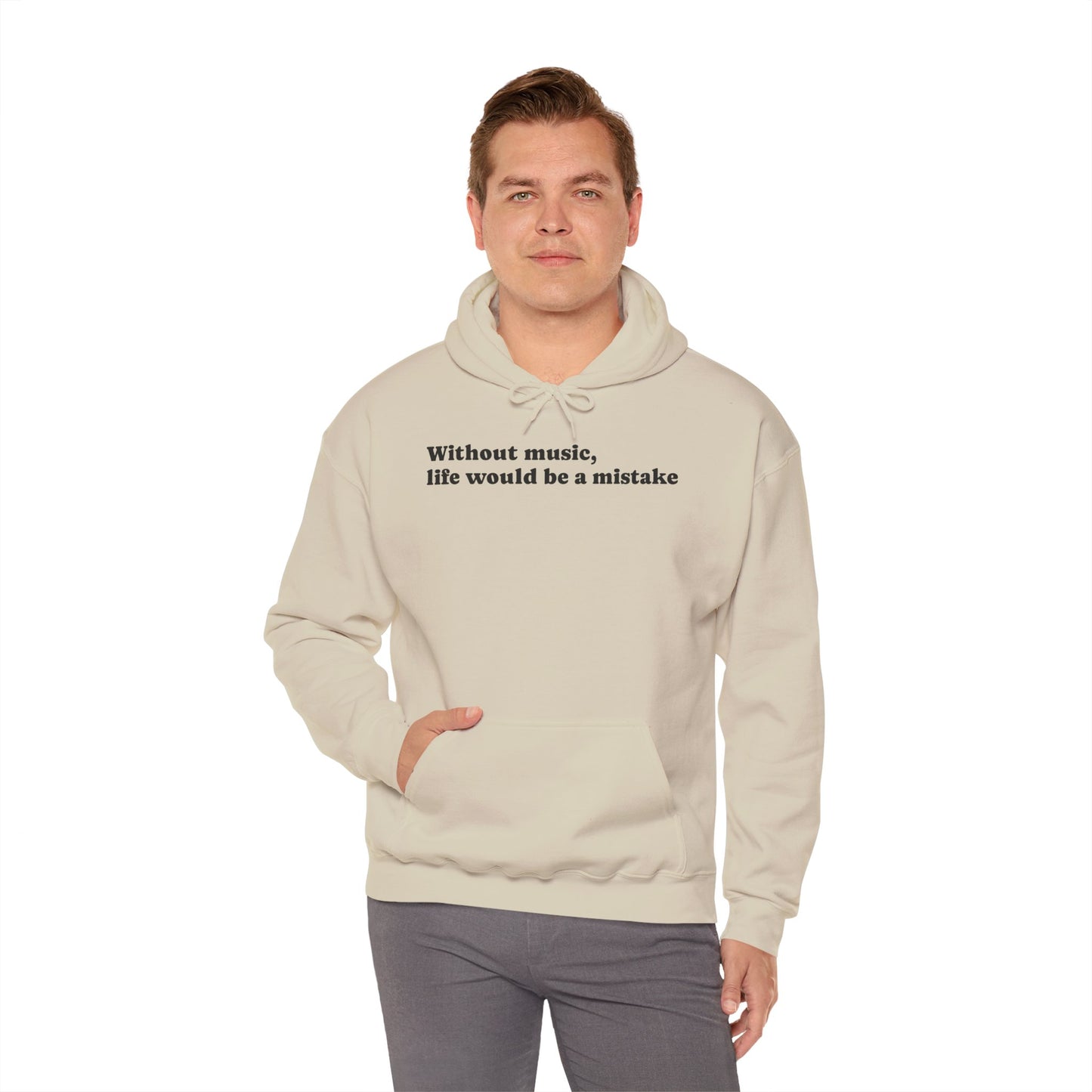 Music Lovers  Hooded Sweatshirt – 'Without Music, Life Would Be a Mistake'