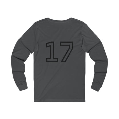 Minimalist  Long Sleeve Tee with Number 17, Casual Wear, Sports Life, Personalized Gift, Everyday Comfort, Fashion Statement