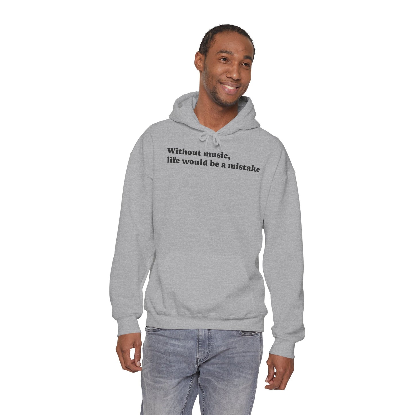 Music Lovers  Hooded Sweatshirt – 'Without Music, Life Would Be a Mistake'