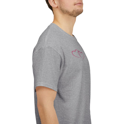 Minimalist Heart  Heavy Cotton Tee, Casual Wear, Gift for Her, Heart Tee, Everyday Fashion, Birthday Gift, Love Tee