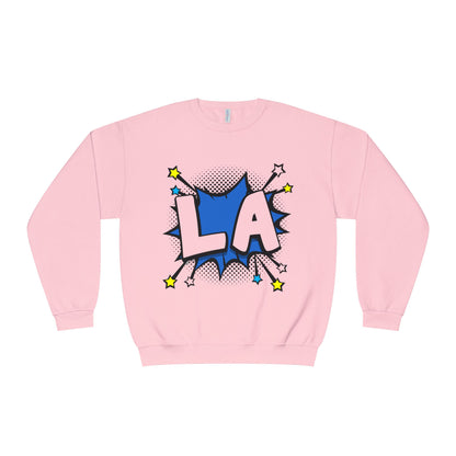Cool LA Comic Style Crewneck Sweatshirt,  Graphic Sweater, Gift for Him, Her, Casual Wear