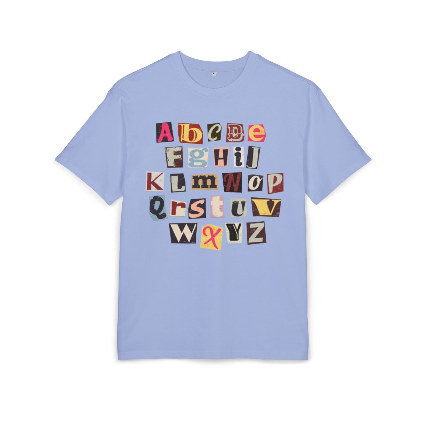 Playful Alphabet Oversize Tee, Comfortable Graphic Shirt, Casual Wear, Gift for Kids and Adults, Fun T-Shirt for Any Occasion