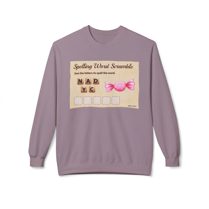 Creative Spelling Word Scramble Crewneck Sweatshirt, Fun Apparel, Unique Gift, Cozy Wear, Interactive Teaching Tool
