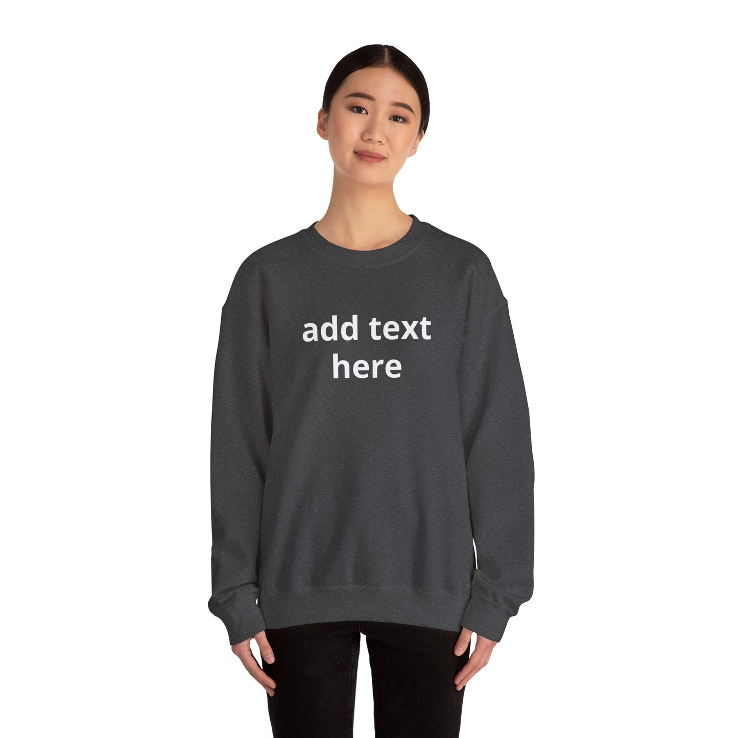 Custom Text Crewneck Sweatshirt — Minimal Personalized Pullover