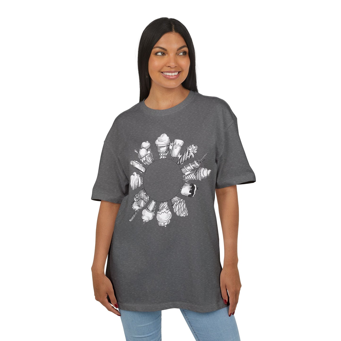 Ice Cream Lovers  Heavy Oversize Tee, Summer Fashion, Casual Wear, Gift for Foodies, Ice Cream Enthusiasts, Comfort Tee