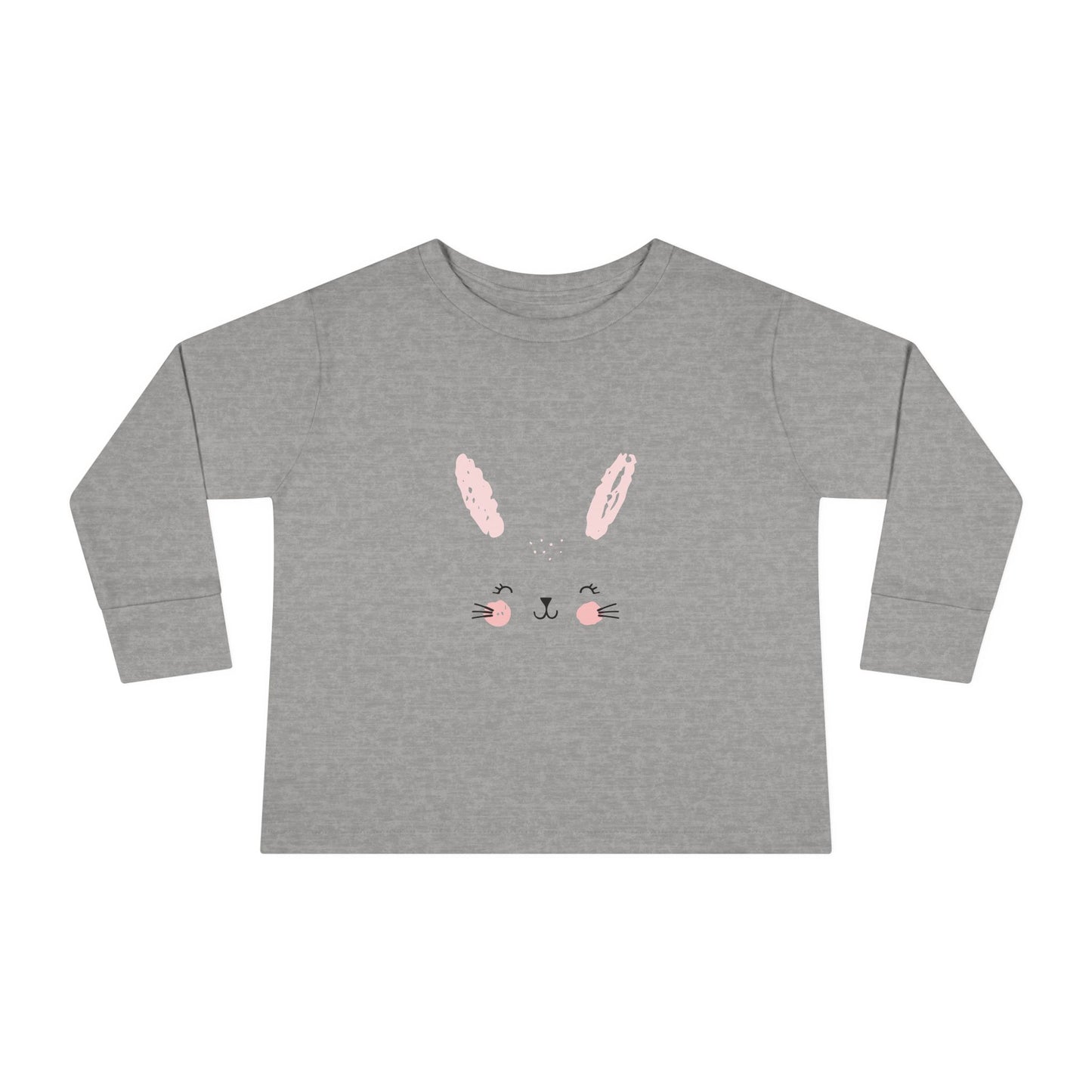 Cute Bunny Toddler Long Sleeve Tee, Rabbit Graphic Kids Shirt, Easter Gift, Spring Style, Toddler Apparel