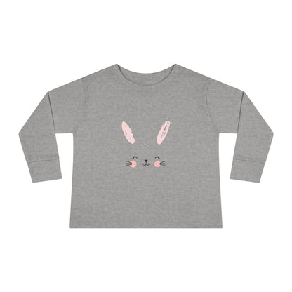 Cute Bunny Toddler Long Sleeve Tee, Rabbit Graphic Kids Shirt, Easter Gift, Spring Style, Toddler Apparel