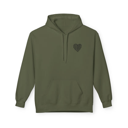 Striped Heart Fleece Hoodie - Soft, Cozy Apparel for All Seasons