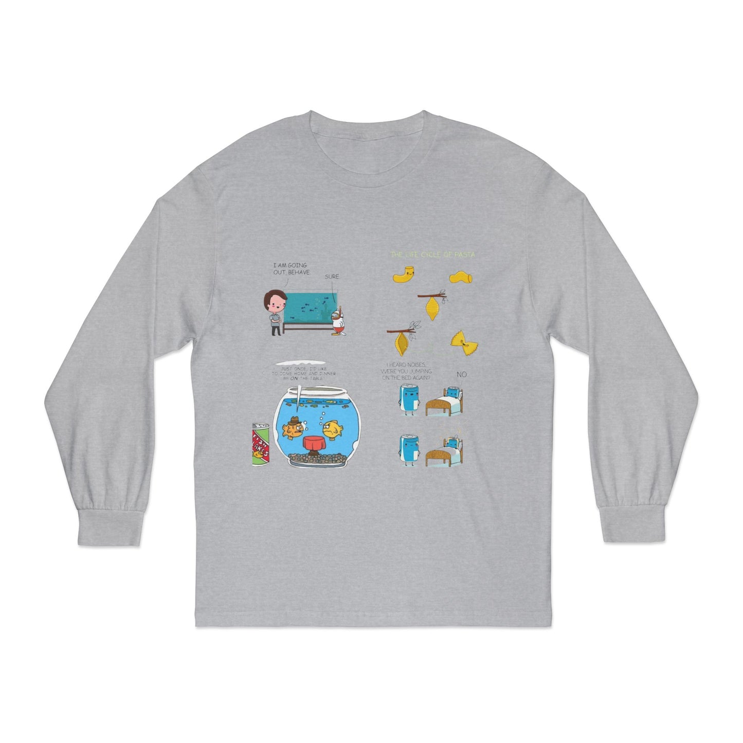 Whimsical Long Sleeve Tee for Creative Minds, Funny Gift, Casual Wear, Art-Inspired Fashion,  Graphic T-Shirt