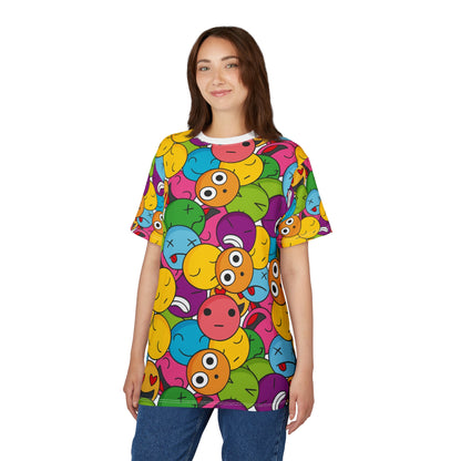Colorful Emoji Tee, Fun & Quirky Graphic Shirt, Gift for Friends, Casual Wear, Birthday or Party Attire