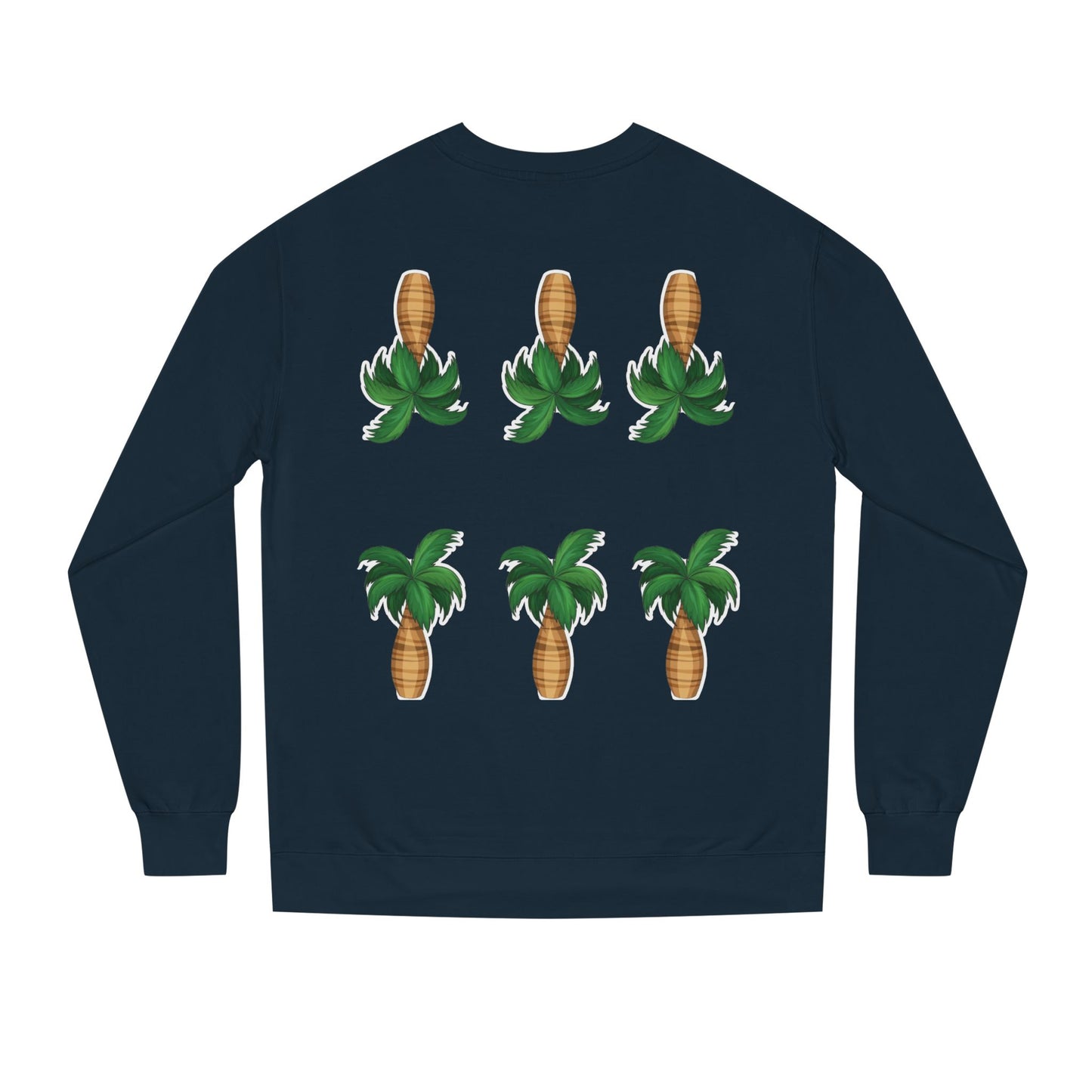 Palm Tree Crew Neck Sweatshirt, Casual Wear, Beach Vibes Apparel, Everyday Comfort, Gift for Him or Her