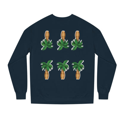 Palm Tree Crew Neck Sweatshirt, Casual Wear, Beach Vibes Apparel, Everyday Comfort, Gift for Him or Her