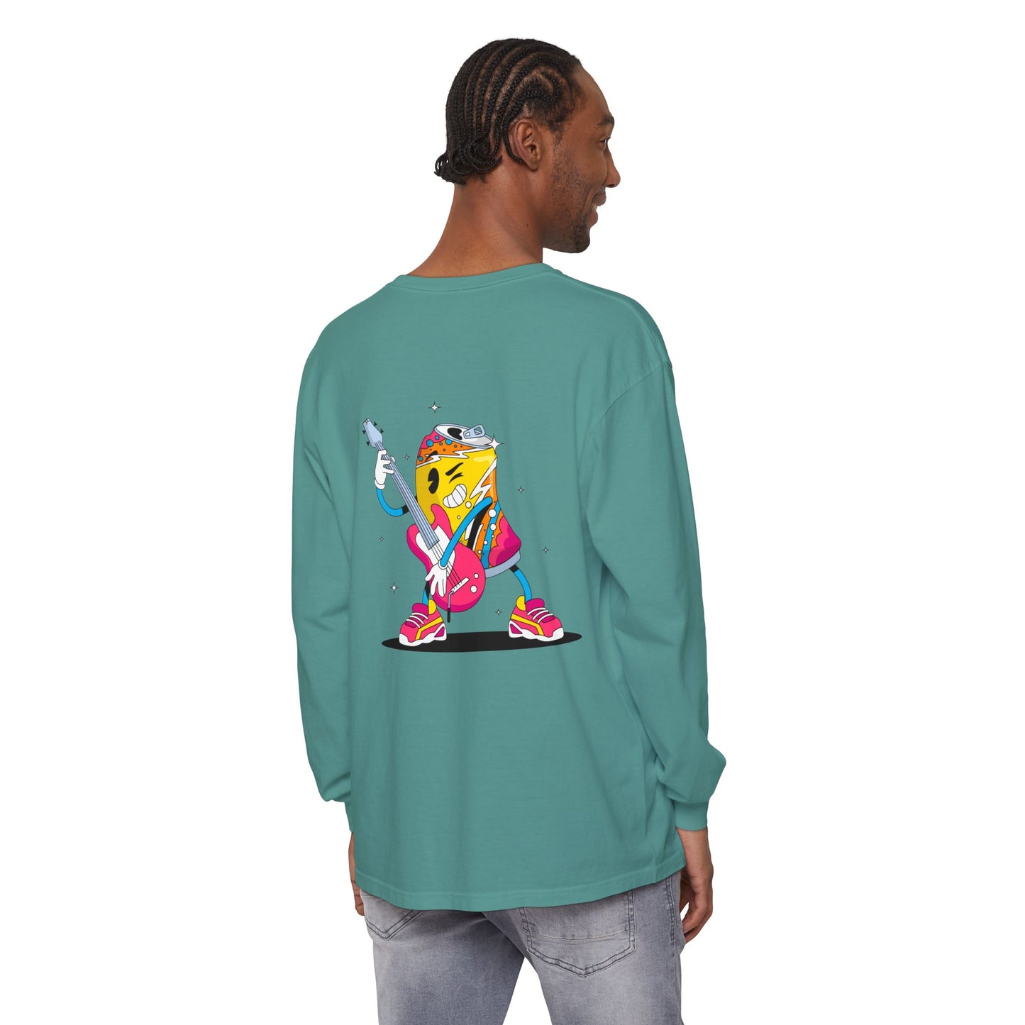 Rock Star  Long Sleeve Tee, Garment-Dyed Shirt for Music Lovers, Streetwear, Concert Casual, Unique Gift Idea
