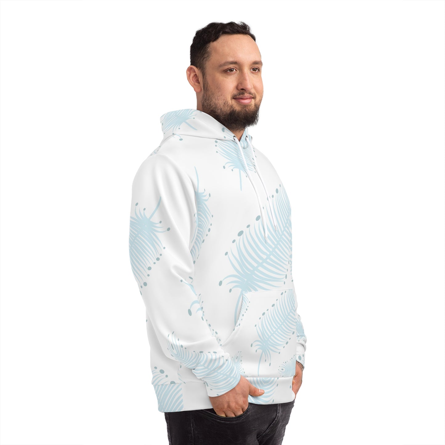 Tropical Leaf Hoodie, Cozy Fashion Sweatshirt for Beach Lovers,  Chillwear, Gift for Nature Enthusiasts, Trendy AOP Design