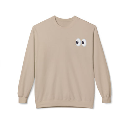 Cute Eyes Crewneck Sweatshirt, Cozy  Fleece, Perfect for Gifts, Casual Wear, Everyday Comfort