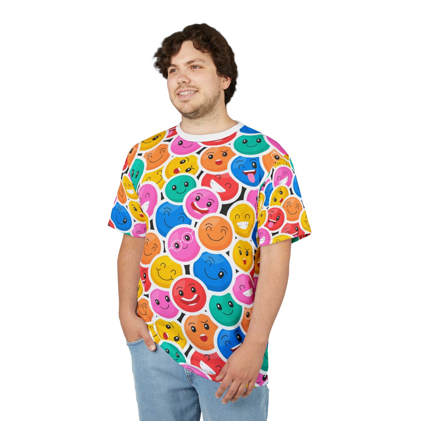 Colorful Emoji Tee, Fun & Quirky Graphic Shirt, Gift for Friends, Casual Wear, Birthday or Party Attire