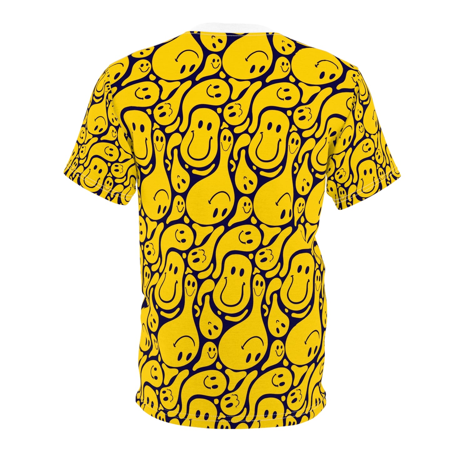 Smiley Face  Cut & Sew Tee, Fun Graphic Shirt, Casual Wear, Gift for Friends, Bright Summer Fashion, Cheerful Tee