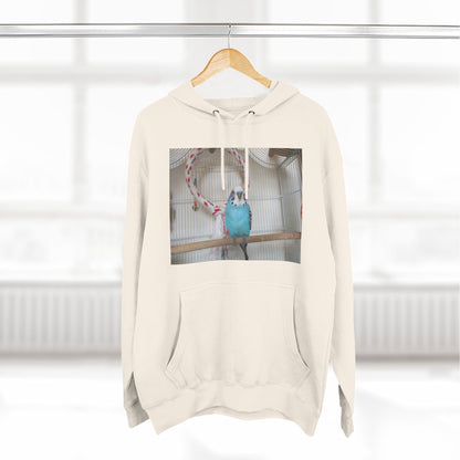 Bird Lover's Three-Panel Fleece Hoodie, Cozy Bird Sweatshirt, Pet Gift, Animal Lover Apparel, Cute Bird Design, Warm Winter Wear