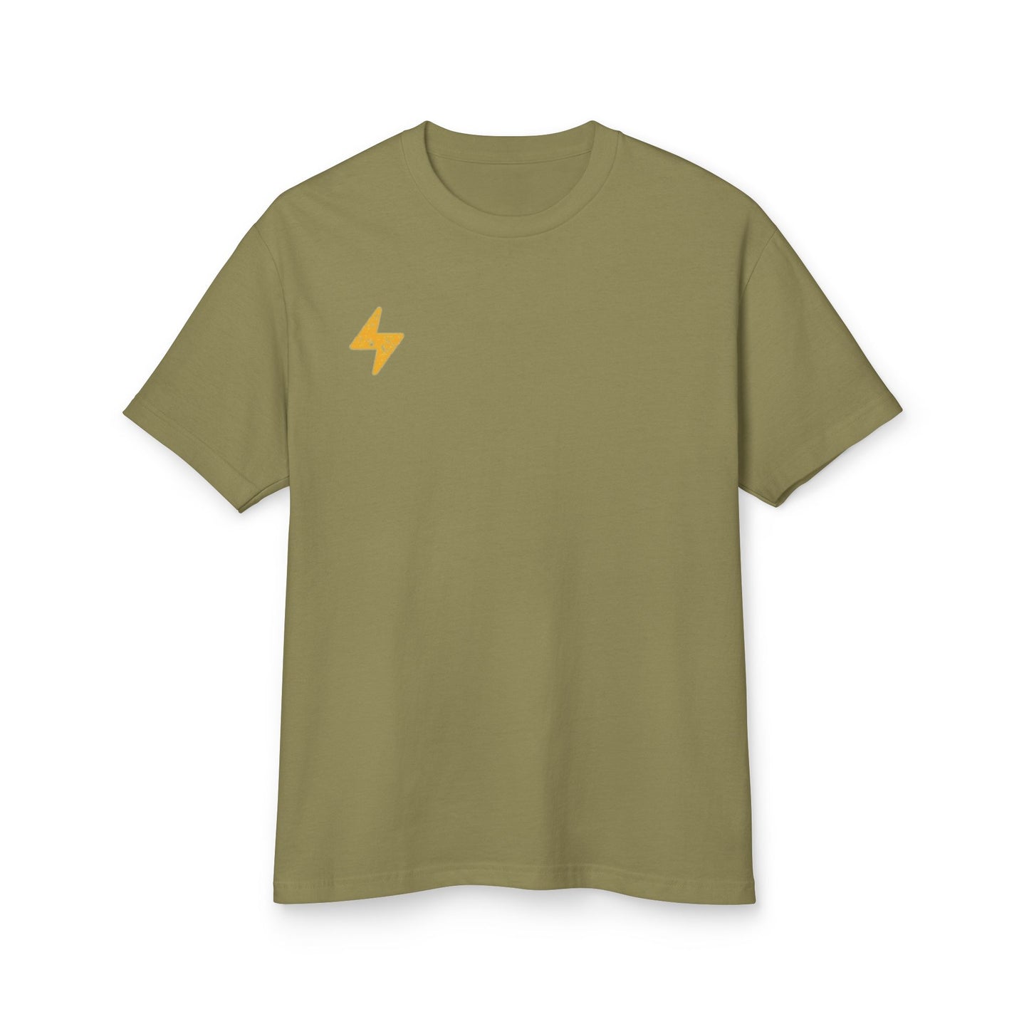 Heavyweight Cotton Tee with Lightning Bolt Design, Casual T-Shirt for Everyday Wear, Gifts for Friends, Birthday, Music Festival