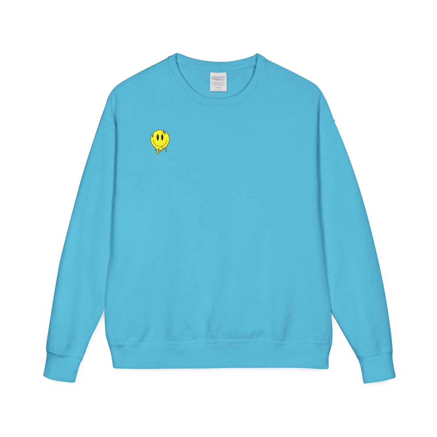 Smiley Face ComfortWash Sweatshirt | Cozy  Crewneck for Everyday Wear, Gifts, Relaxation, Casual Outfits, Cheerful Vibe
