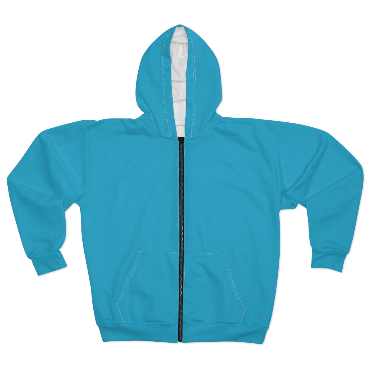 Bright Blue Zip Hoodie - Cozy, Stylish, Perfect for Casual Outings, Gifts, and Year-round Comfort, Unique Design, AOP