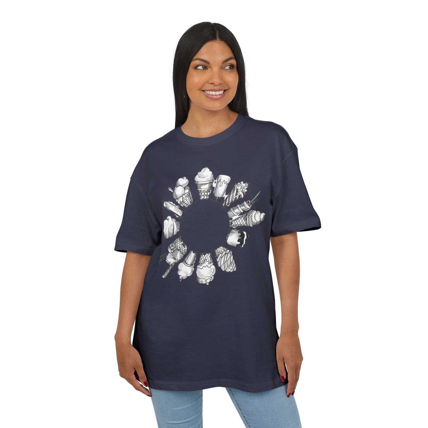 Ice Cream Lovers  Heavy Oversize Tee, Summer Fashion, Casual Wear, Gift for Foodies, Ice Cream Enthusiasts, Comfort Tee