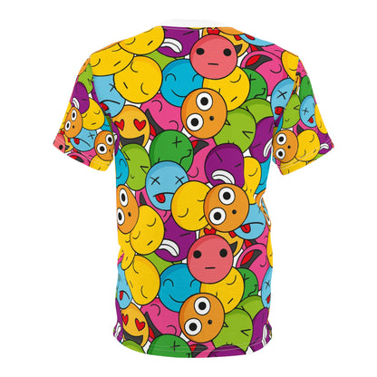 Colorful Emoji Tee, Fun & Quirky Graphic Shirt, Gift for Friends, Casual Wear, Birthday or Party Attire