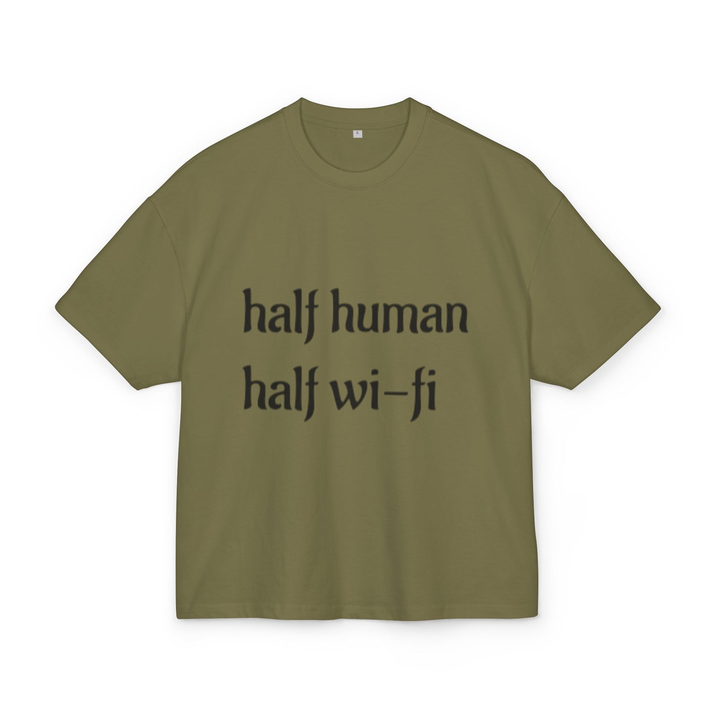 Half Human Half Wi-Fi Tee |  Cotton Box Shirt, Funny Graphic Tee, Gift for Tech Lovers, Quirky Casual Wear, Geeky Apparel