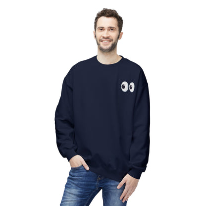 Cute Eyes Crewneck Sweatshirt, Cozy  Fleece, Perfect for Gifts, Casual Wear, Everyday Comfort