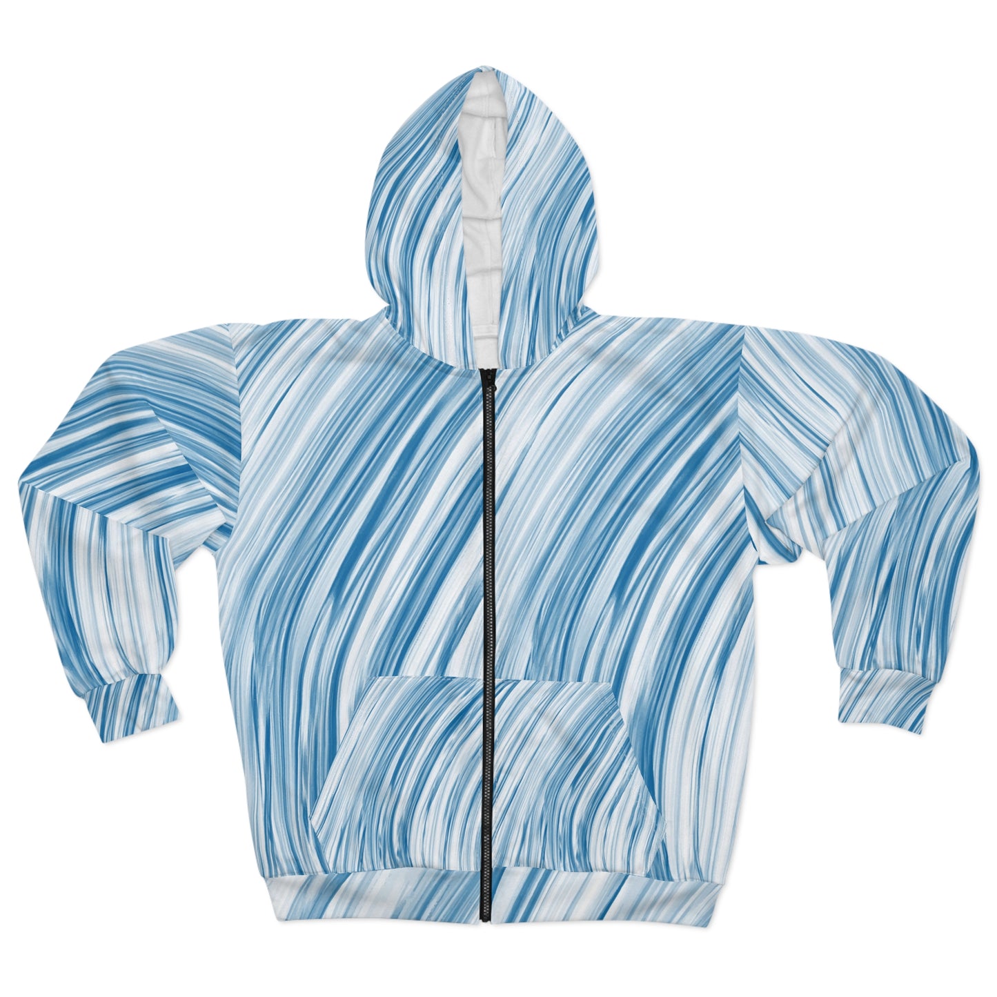 Marbled blue Zip Hoodie, Cozy Light Jacket, Casual Wear, Unique Streetwear, Gifts for Her, Fall Fashion