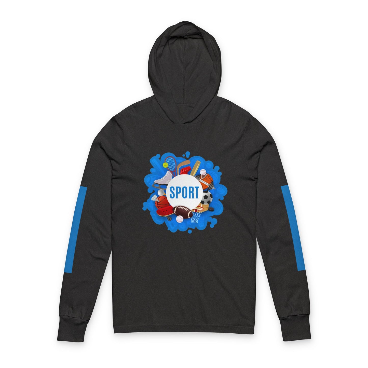 Sporty  Hooded Long Sleeve Tee - Perfect for Athletes, Active Lifestyle, Sports Events, Gifts for Him/Her, Year-round Wear