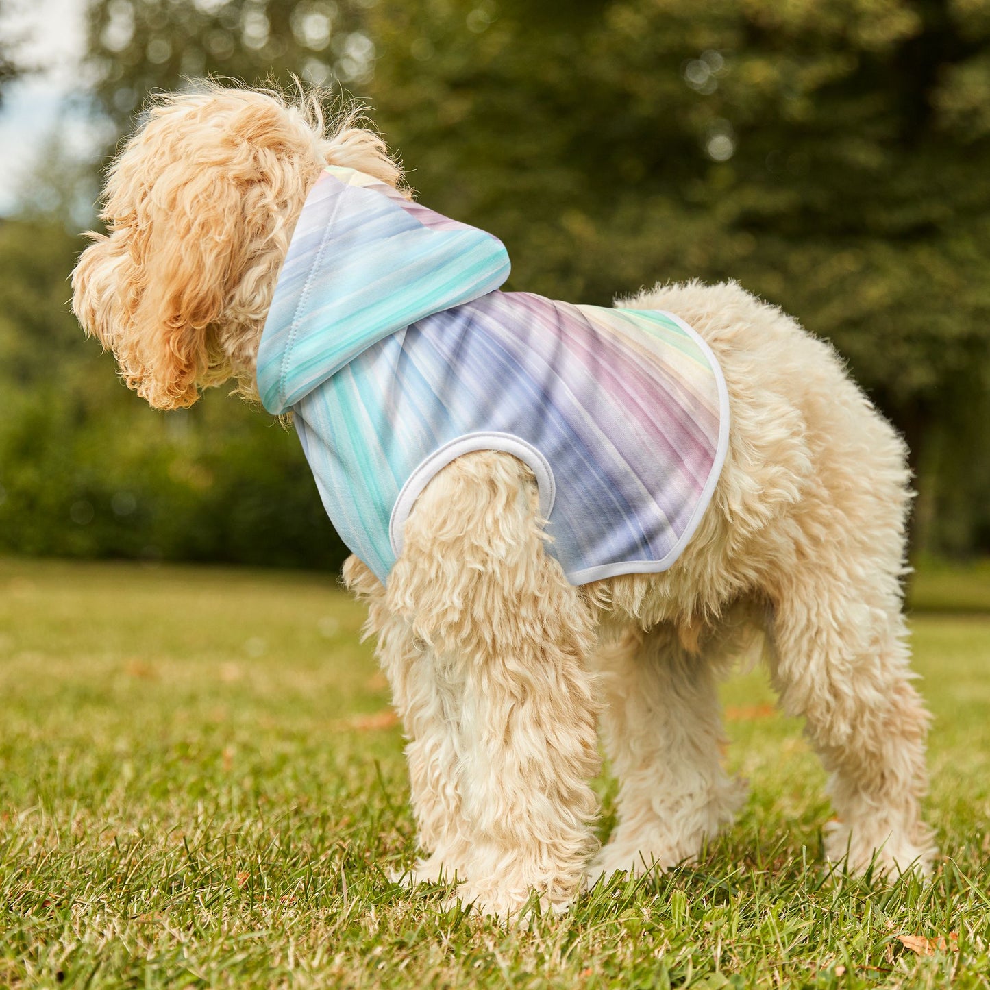 Rainbow Pastel Pet Hoodie - Cozy Dog Sweater for Stylish Pets, Cute Pet Outfit, Gift for Dog Lovers, Pet Apparel for All Seasons, [...]