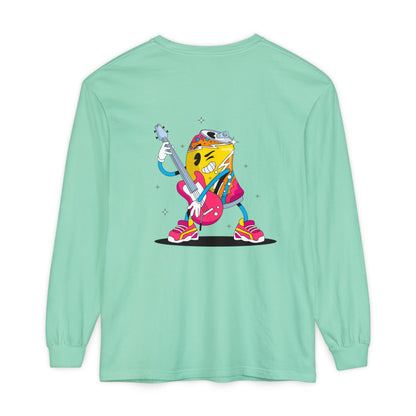 Rock Star  Long Sleeve Tee, Garment-Dyed Shirt for Music Lovers, Streetwear, Concert Casual, Unique Gift Idea