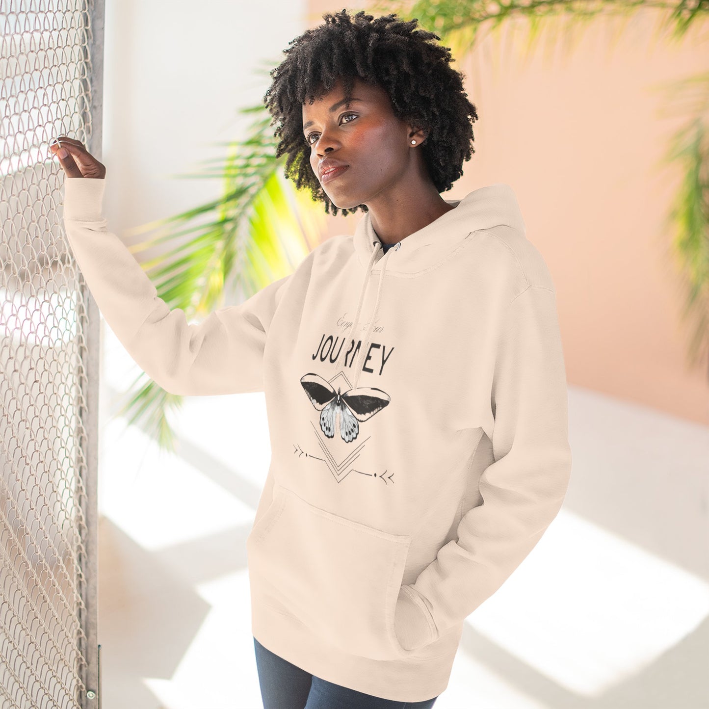 Journey Fleece Hoodie - Cozy White Pullover for Adventurers
