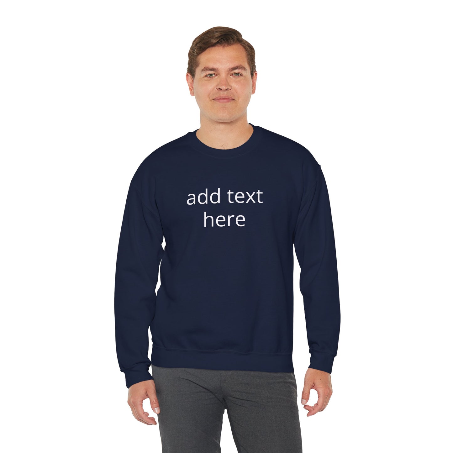 Custom Text Crewneck Sweatshirt — Minimal Personalized Pullover