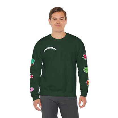 Cool Summer Vibes  Crewneck Sweatshirt, Lightweight Casual Wear, Summer Fashion, Gift for Friends, Sunny Day Outfits, Trendy Apparel