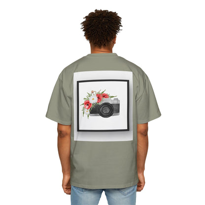 Floral Camera Oversized Tee, Photography Lover Shirt, Casual Graphic T-Shirt, Gift for Creatives, Trendy Streetwear